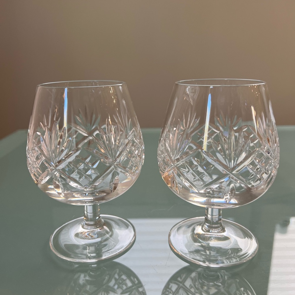 Tiffany & Co Crystal Cut Glass Brandy Snifters - Set of 2